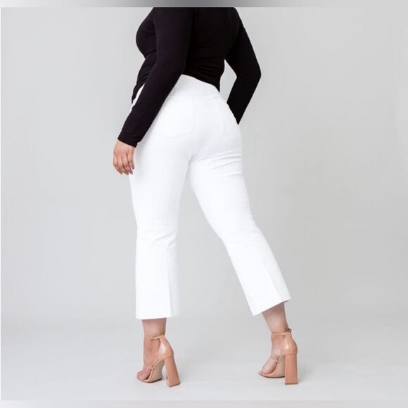 Spanx On-The-Go Cropped Kick Flare Pants Classic White sz 2X - Picture 7 of 11